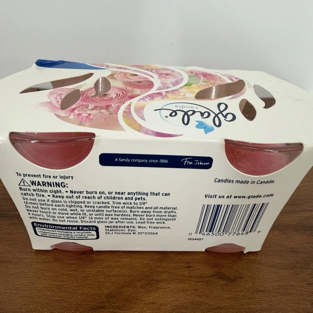 GLADE Air Freshener Scented Oil Candle Angel Whispers 3.8 oz TWIN PACKS‎